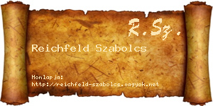 Reichfeld Szabolcs névjegykártya